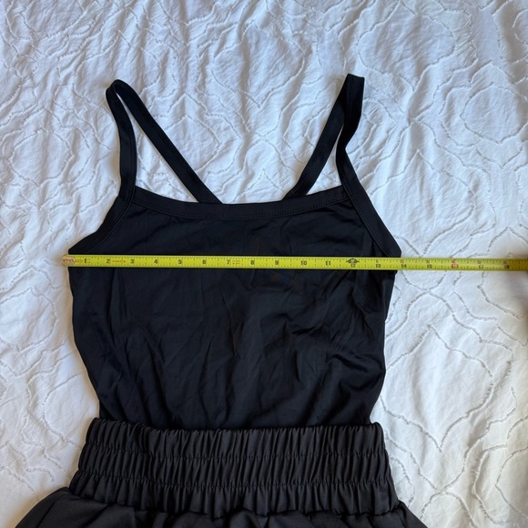 Black Sleeveless Tank Dress with Elastic Waist Skort Detail Athletic - Picture 7 of 7